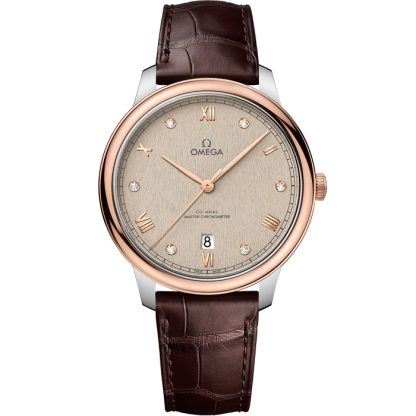 Omega De Ville Prestige 40 mm, steel - Sedna™ gold on leather strap 434.23.40.20.59.001