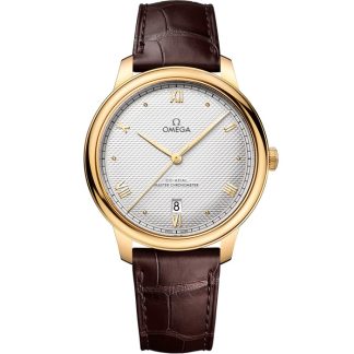 Omega De Ville Prestige 40 mm, yellow gold on leather strap 434.53.40.20.02.002