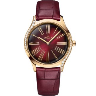 Omega De Ville Trésor 36 mm, Moonshine™ gold on leather strap 428.58.36.60.11.001