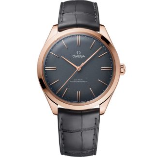 Omega De Ville Trésor 40 mm, Sedna™ gold on leather strap 435.53.40.21.06.001