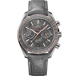 Omega Meteorite Speedmaster Dark Side of the Moon 44.25 mm, grey ceramic on leather strap with foldover clasp 311.63.44.51.99.001