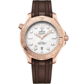 Omega New Seamaster Diver 300M 42 mm, Sedna™ gold on rubber strap 210.52.42.20.04.001