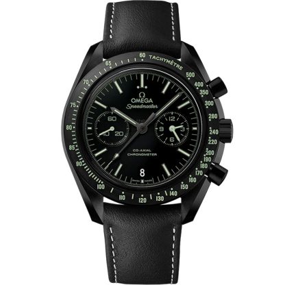 Omega Pitch Black Speedmaster Dark Side of the Moon 44.25 mm, black ceramic on leather strap 311.92.44.51.01.004