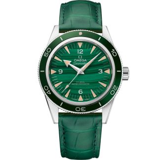 Omega Seamaster 300 41 mm, platinum on leather strap 234.93.41.21.99.001