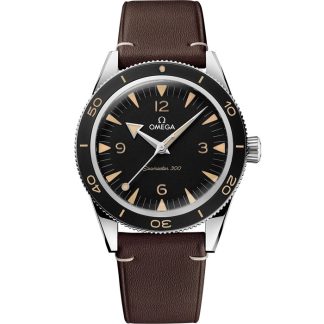 Omega Seamaster 300 41 mm, steel on leather strap 234.32.41.21.01.001