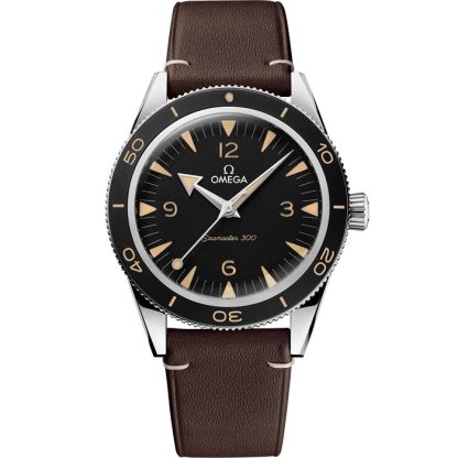 Omega Seamaster 300 41 mm, steel on leather strap 234.32.41.21.01.001
