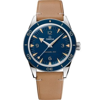 Omega Seamaster 300 41 mm, steel on leather strap 234.32.41.21.03.001