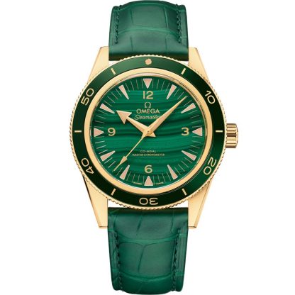 Omega Seamaster 300 41 mm, yellow gold on leather strap 234.63.41.21.99.001