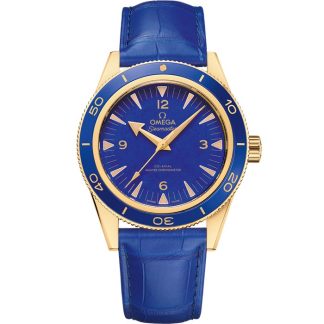 Omega Seamaster 300 41 mm, yellow gold on leather strap 234.63.41.21.99.002