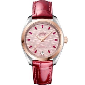 Omega Seamaster Aqua Terra 150M 34 mm, steel - Sedna™ gold on leather strap 220.23.34.20.60.001