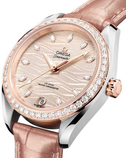 Omega Seamaster Aqua Terra 150M 34 mm, steel - Sedna™ gold on leather strap 220.28.34.20.59.001 - Image 4