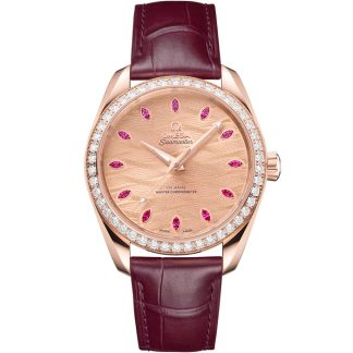 Omega Seamaster Aqua Terra 150M 38 mm, Sedna™ gold on leather strap 220.58.38.20.99.007