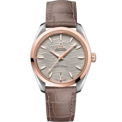 Omega Seamaster Aqua Terra 150M 38 mm, steel - Sedna™ gold on leather strap 220.23.38.20.06.001