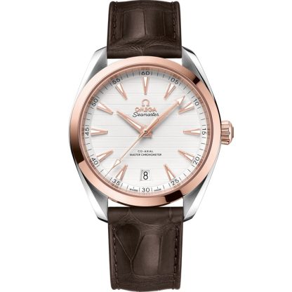 Omega Seamaster Aqua Terra 150M 41 mm, steel - Sedna™ gold on leather strap 220.23.41.21.02.001