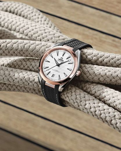 Omega Seamaster Aqua Terra 150M 41 mm, steel - Sedna™ gold on rubber strap 220.22.41.21.02.001 - Image 5