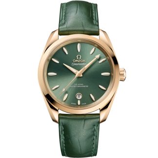 Omega Seamaster Aqua Terra Shades 38 mm, Moonshine™ gold on leather 220.53.38.20.10.001