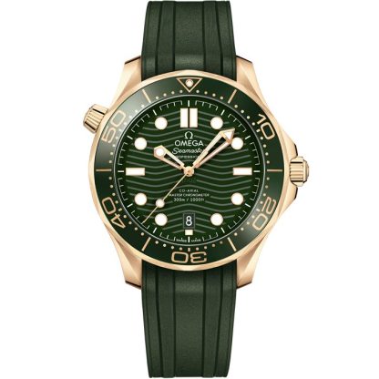 Omega Seamaster Diver 300M 42 mm, Moonshine™ gold on rubber strap 210.62.42.20.10.001