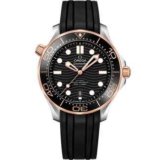 Omega Seamaster Diver 300M 42 mm, steel - Sedna™ gold on rubber strap 210.22.42.20.01.002