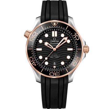 Omega Seamaster Diver 300M 42 mm, steel - Sedna™ gold on rubber strap 210.22.42.20.01.002