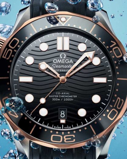 Omega Seamaster Diver 300M 42 mm, steel - Sedna™ gold on rubber strap 210.22.42.20.01.002 - Image 3