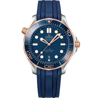 Omega Seamaster Diver 300M 42 mm, steel - Sedna™ gold on rubber strap 210.22.42.20.03.002