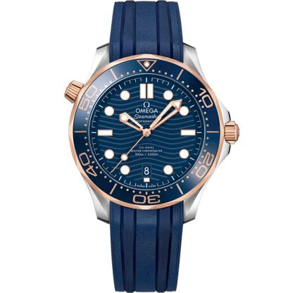 Omega Seamaster Diver 300M 42 mm, steel - Sedna™ gold on rubber strap 210.22.42.20.03.002