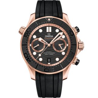 Omega Seamaster Diver 300M 44 mm, Sedna™ gold on rubber strap 210.62.44.51.01.001