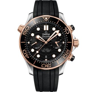 Omega Seamaster Diver 300M 44 mm, steel - Sedna™ gold on rubber strap 210.22.44.51.01.001