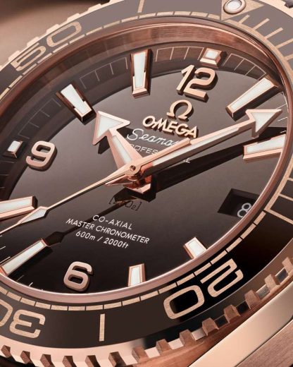 Omega Seamaster Planet Ocean 600M 39.5 mm, Sedna™ gold on leather strap with rubber lining 215.63.40.20.13.001 - Image 3