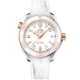 Omega Seamaster Planet Ocean 600M 39.5 mm, steel - Sedna™ gold on leather strap with rubber lining 215.23.40.20.04.001