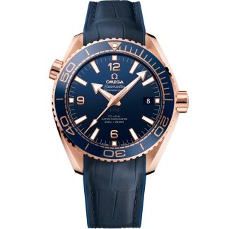 Omega Seamaster Planet Ocean 600M 43.5 mm, Sedna™ gold on leather strap with rubber lining 215.63.44.21.03.001