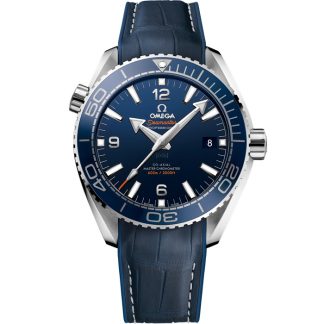 Omega Seamaster Planet Ocean 600M 43.5 mm, steel on leather strap with rubber lining 215.33.44.21.03.001
