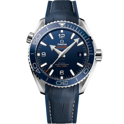 Omega Seamaster Planet Ocean 600M 43.5 mm, steel on leather strap with rubber lining 215.33.44.21.03.001