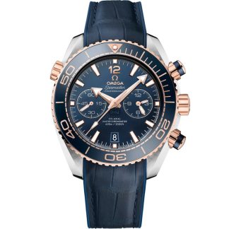 Omega Seamaster Planet Ocean 600M 45.5 mm, steel - Sedna™ gold on leather strap with rubber lining 215.23.46.51.03.001