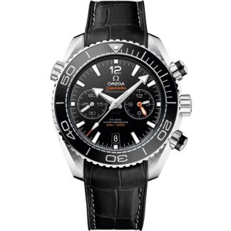 Omega Seamaster Planet Ocean 600M 45.5 mm, steel on leather strap with rubber lining 215.33.46.51.01.001