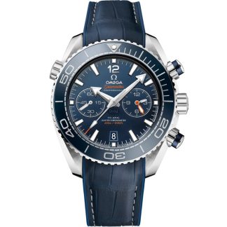 Omega Seamaster Planet Ocean 600M 45.5 mm, steel on leather strap with rubber lining 215.33.46.51.03.001