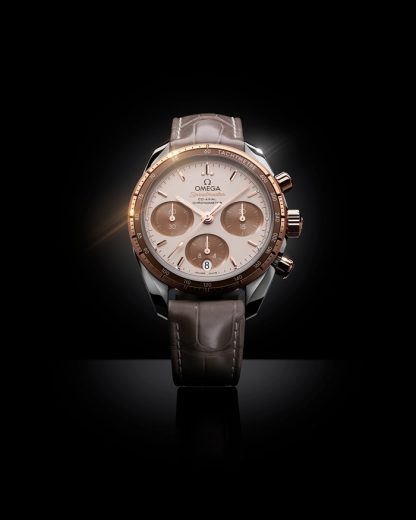 Omega Speedmaster 38 38 mm, steel - Sedna™ gold on leather strap 324.23.38.50.02.002 - Image 3
