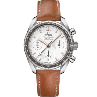 Omega Speedmaster 38 38 mm, steel on leather strap 324.32.38.50.02.001