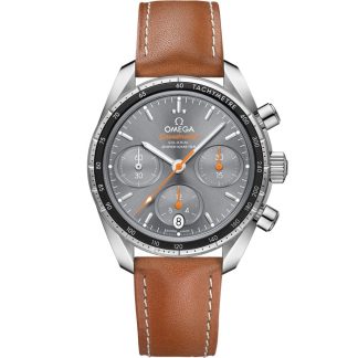 Omega Speedmaster 38 38 mm, steel on leather strap 324.32.38.50.06.001