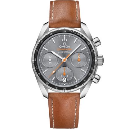 Omega Speedmaster 38 38 mm, steel on leather strap 324.32.38.50.06.001