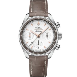 Omega Speedmaster 38 38 mm, steel on leather strap 324.38.38.50.02.001