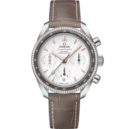 Omega Speedmaster 38 38 mm, steel on leather strap 324.38.38.50.02.001