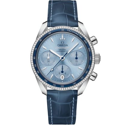 Omega Speedmaster 38 38 mm, steel on leather strap 324.38.38.50.03.001