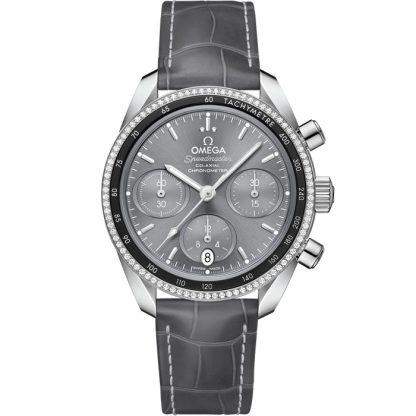 Omega Speedmaster 38 38 mm, steel on leather strap 324.38.38.50.06.001