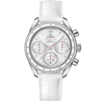 Omega Speedmaster 38 38 mm, steel on leather strap 324.38.38.50.55.001