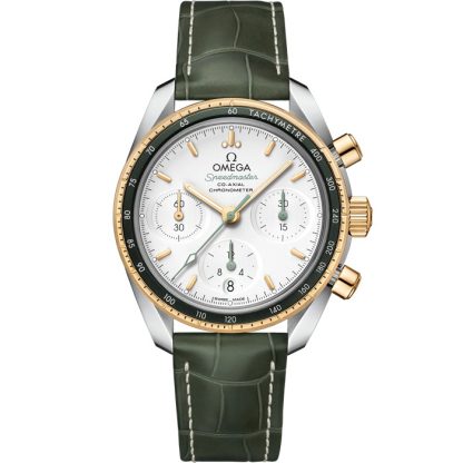 Omega Speedmaster 38 38 mm, steel - yellow gold on leather strap 324.23.38.50.02.001