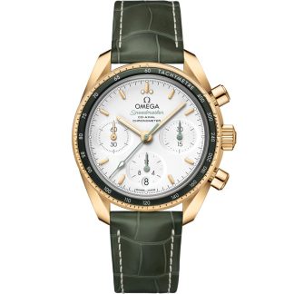 Omega Speedmaster 38 38 mm, yellow gold on leather strap 324.63.38.50.02.004