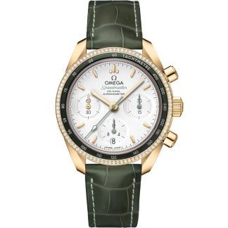 Omega Speedmaster 38 38 mm, yellow gold on leather strap 324.68.38.50.02.004
