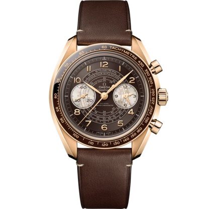 Omega Speedmaster Chronoscope 43 mm, Bronze gold on leather strap 329.92.43.51.10.001