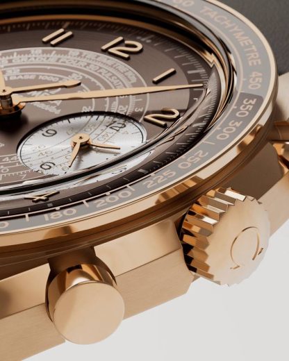 Omega Speedmaster Chronoscope 43 mm, Bronze gold on leather strap 329.92.43.51.10.001 - Image 3